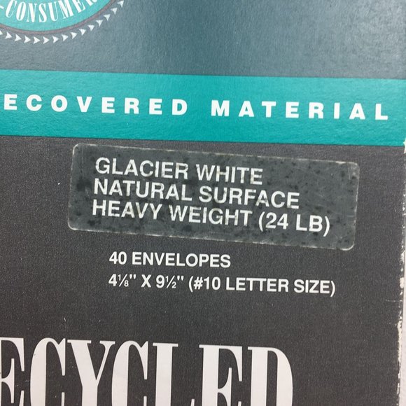 Strathmore Legacy Recycled Envelopes Glacier White Natural Surface #10 Letter Si - Picture 2 of 3